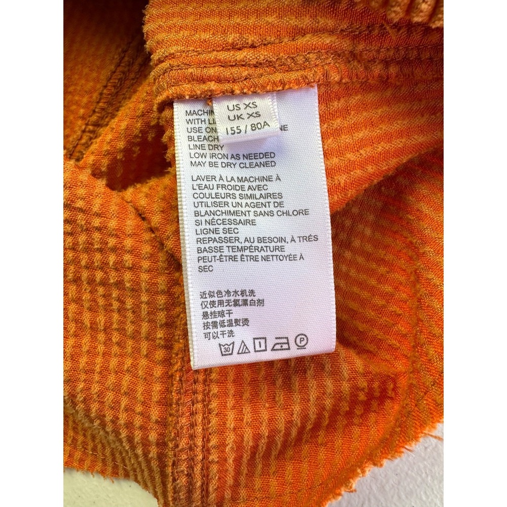 NEW BDG Urban Outfitters XS Orange Corduroy Button Up Crop Shirt Shacket Jacket - Picture 12 of 16